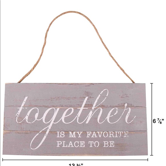 NWT GSM Brands Grey Together Farmhouse Wood Sign - Picture 3 of 3